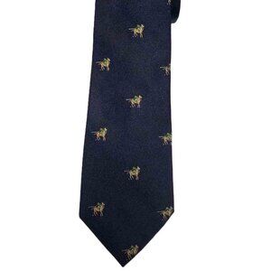 Vintage 1970s Jos. A. Bank Polo Player Tie Navy Blue Polyester Men's